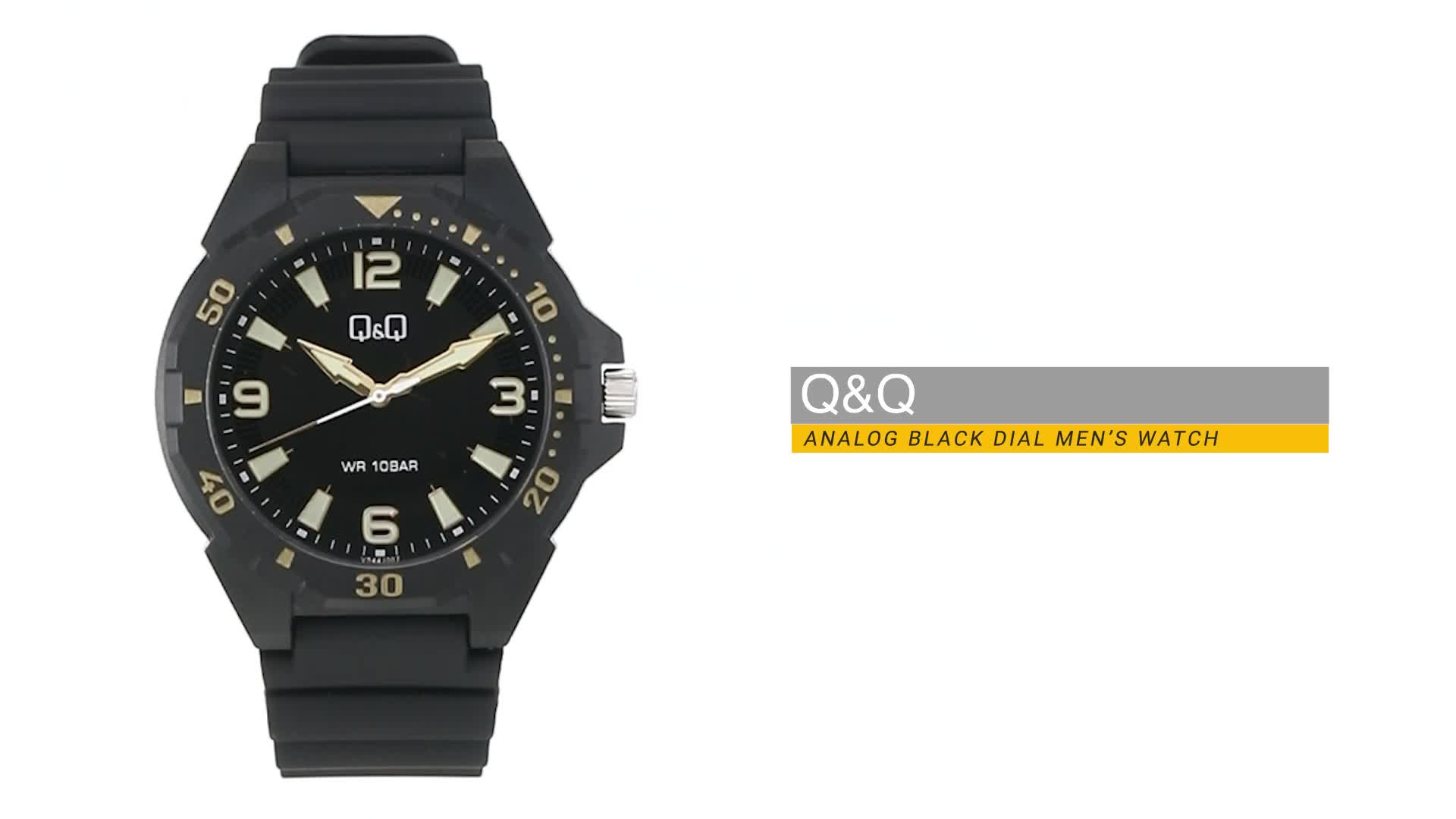 Q&Q Analog Black Dial Men's Watch - VS44J007Y : Amazon.in: Watches